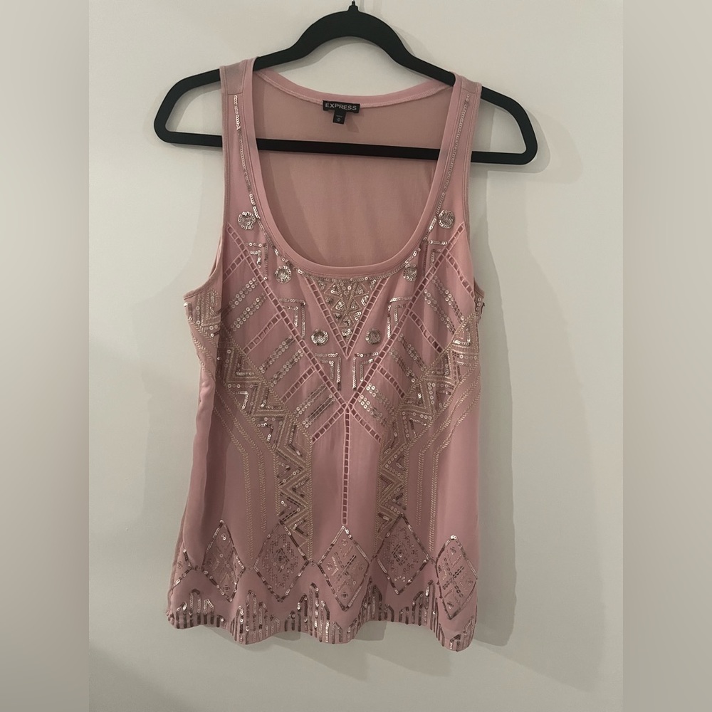 EXPRESS Pink sparkle tank top